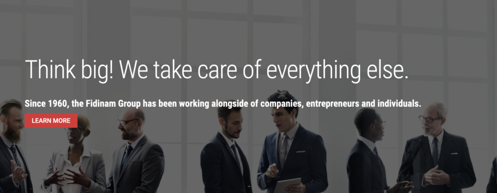Screenshot of Fidinam’s website.
